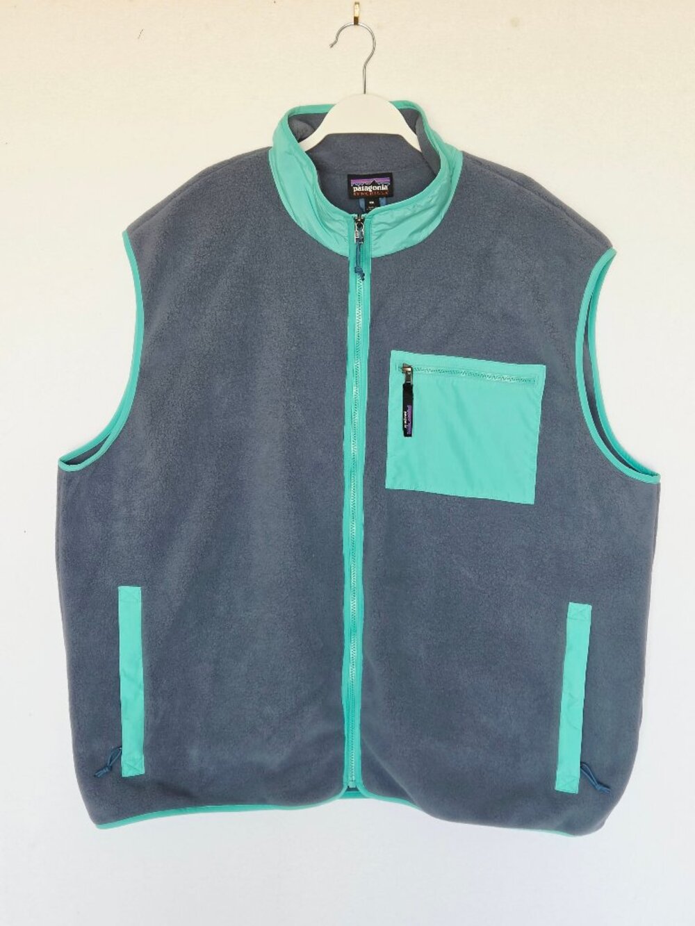 NWoT Patagonia Synchilla Fleece Zip-Up Vest Mock Neck Pocket Plume Grey Mens 3XL